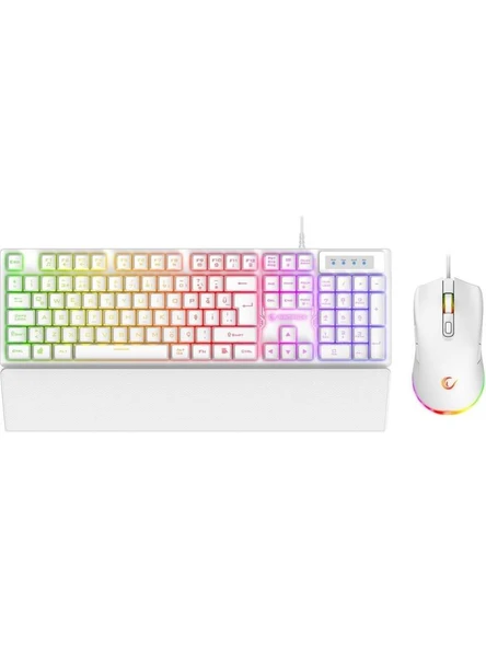 Rampage KM-RX7 Fortuna V2 Beyaz Kablolu Oyuncu Klavye Mouse Seti ürün görseli 1