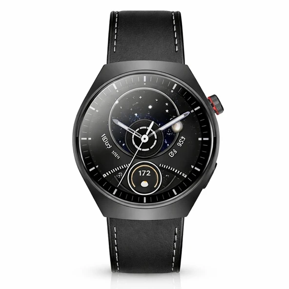 HainoTeko 32 Akıllı Saat AMOLED Ekran Bluetooth Sesli Görüşme, Su geçirmez, 15 Gün Batarya, Metal Kasa, Çoklu Spor & Sağlık Takibi Siyah ürün görseli 1