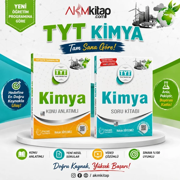 TYT Kimya Konu Anlatımı ve Soru Bankası Seti 2 Kitap Palme Yayınları ürün görseli 1