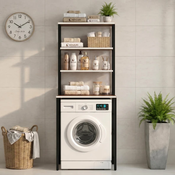 Kenzlife çamaşır kurutma makinesi dolabı domaniç cvzsyh 180*070*60 mat suntalam metal siyah boya ürün görseli 1