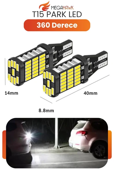 T15 W5W Canbus 45 LED Ampul Beyaz 360 Derece Ultra Parlak Park Plaka İç Aydınlatma ürün görseli 1