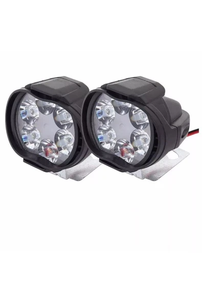 Motosiklet Led Sis Farı 2 Li Set 12v 6 Led Motorsiklet Led Farı Çakar Ve Düz Yanar ürün görseli 1
