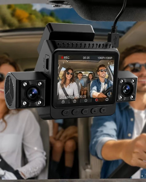 Nevamel® Çok Lensli Araç Kayıt Kamerası G Sensörlü Döngüsel Video Sistemi ürün görseli 1