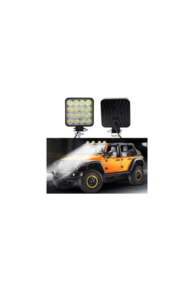 Off Road Sis Farı - Lamba 16 Led Kare Çalışma Lambası 2 Adet ürün görseli 1