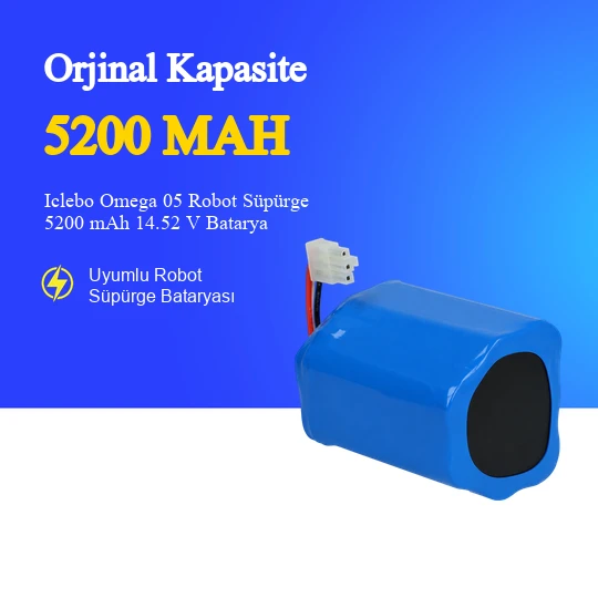 Iclebo Omega 05 Robot Süpürge 5200 mAh 14.52V Batarya ürün görseli 1