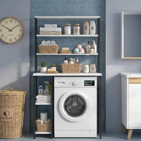 Kenzlife çamaşır kurutma makinesi dolabı ıstranca byzsyh 180*070*60 mat suntalam metal siyah boya ürün görseli 1