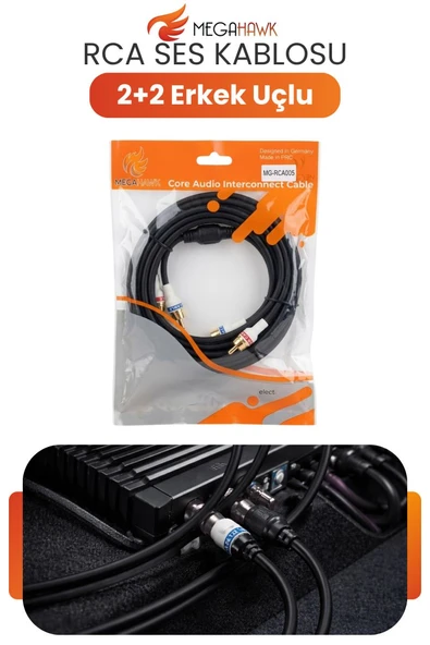 RCA Ses Kablosu 2+2 Erkek Uçlu Audio Kablo Amfi Teyp Bağlantı Kablosu ürün görseli 1