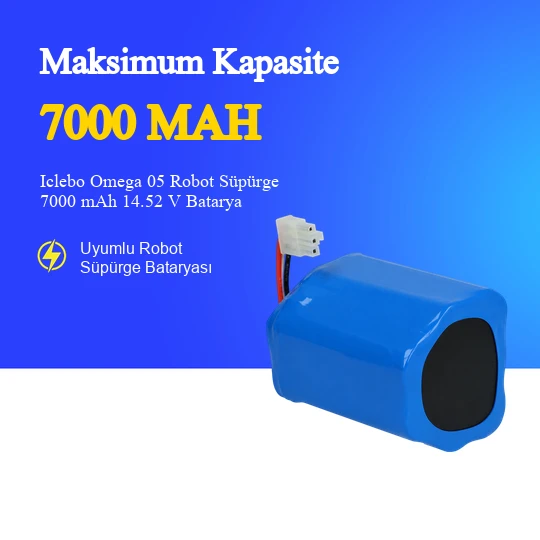 Iclebo Omega 05 Robot Süpürge 7000 mAh 14.52V Batarya ürün görseli 1