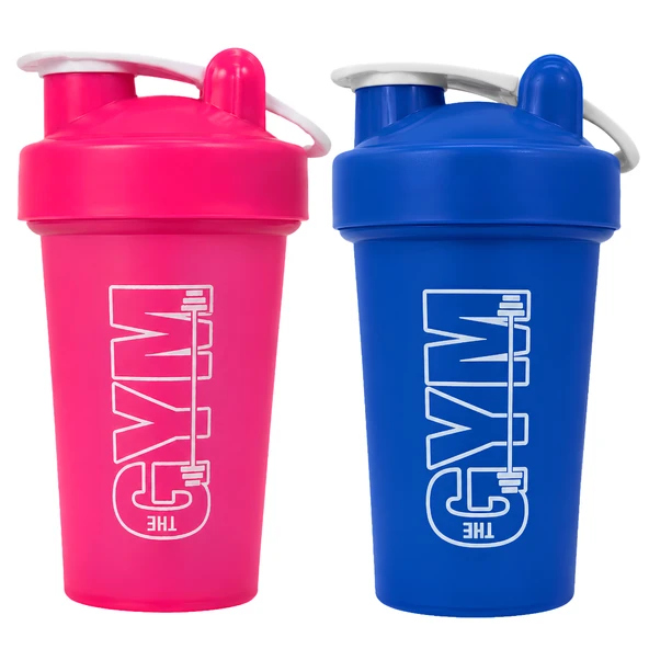 Gym Shaker 550 ML Ölçekli ve Sızdırmaz Kapaklı Protein Shaker 2'li Set (Pembe+Mavi) ürün görseli 1