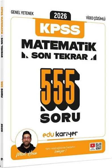 Edu Kariyer Mert Hoca 2026 KPSS Genel Yetenek Matematik Son Tekrar 555 Soru ürün görseli 1