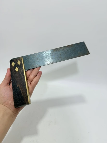 Antika Ahşap Marangoz Gönyesi 23cm 009 - Resim 4