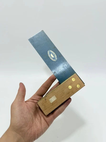 Antika Ahşap Marangoz Gönyesi 15cm 006 - Resim 4