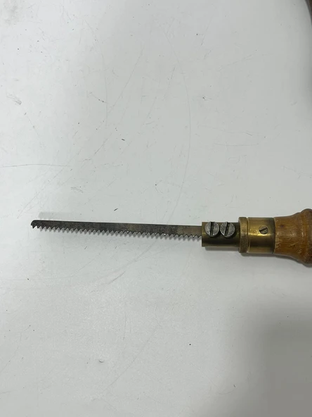 Antika İngiliz Ahşap El Testeresi 30cm 004 - Resim 3