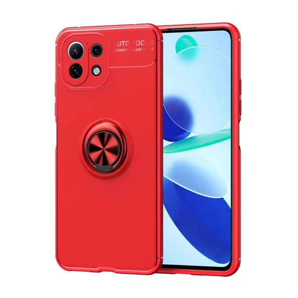 Xiaomi Mi 11 Lite Kılıf Range Yüzüklü Silikon - Kırmızı ürün görseli 1