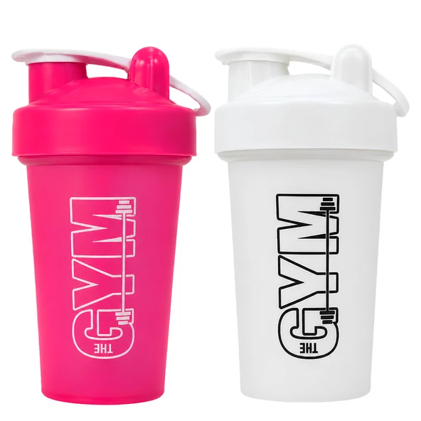 Gym Shaker 550 ML Ölçekli ve Sızdırmaz Kapaklı Protein Shaker 2'li Set (Pembe+Beyaz) ürün görseli 1
