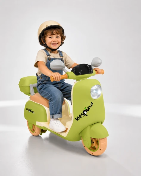 WESPİNA 3 Tekerli Akülü Motor 6V Uzaktan Kumandalı Çocuk Motoru 50 kg Taşıma Kapasitesi Pembe ürün görseli 1