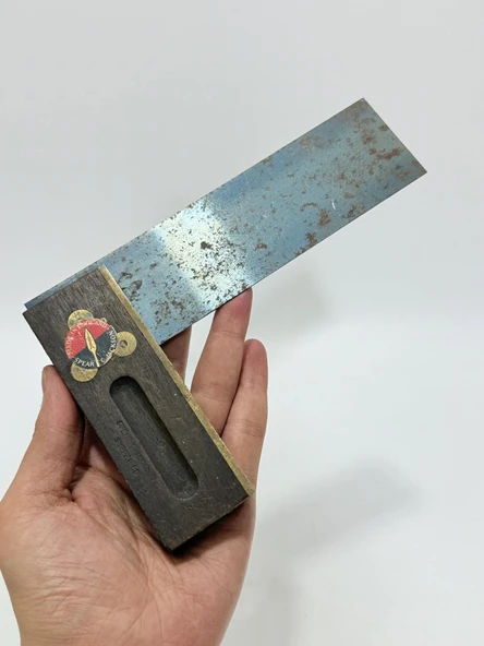 Antika Ahşap Marangoz Gönyesi 15cm 005 - Resim 4