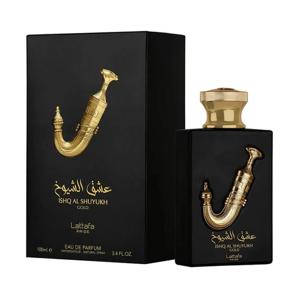Lattafa Pride Ishq Al Shuyukh Gold EDP 100 ML Unisex Parfüm Amber Vanilya Deri Premium Kalıcı Koku ürün görseli 1