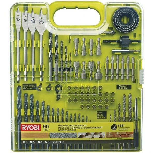 RYOBİ RAKDD90 90 Parça Delme ve Vidalama Uç Seti ürün görseli 1