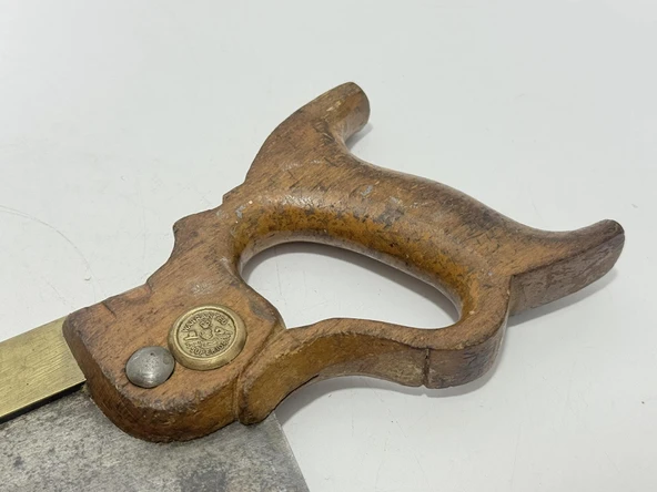 Antika İngiliz Ahşap Testere 37,5cm 001 - Resim 2