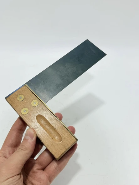 Antika Ahşap Marangoz Gönyesi 15cm 002 - Resim 3