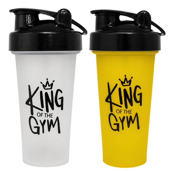 King Of The Gym Shaker 650 ML Ölçekli ve Sızdırmaz Kapaklı Protein Shaker 2'li Set (Şeffaf+Sarı) ürün görseli 1