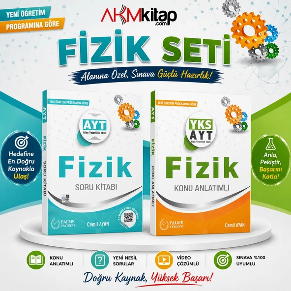 AYT Fizik Konu Anlatımı ve Soru Bankası 2 Kitap Set Palme Yayınları ürün görseli 1