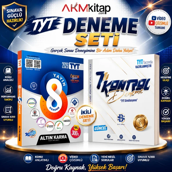 Altın Karma TYT 8 Deneme ve Bilgi Sarmal 7 Kontrol Deneme Seti 2 Kitap ürün görseli 1