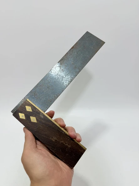 Antika Ahşap Marangoz Gönyesi 23cm 009 - Resim 3