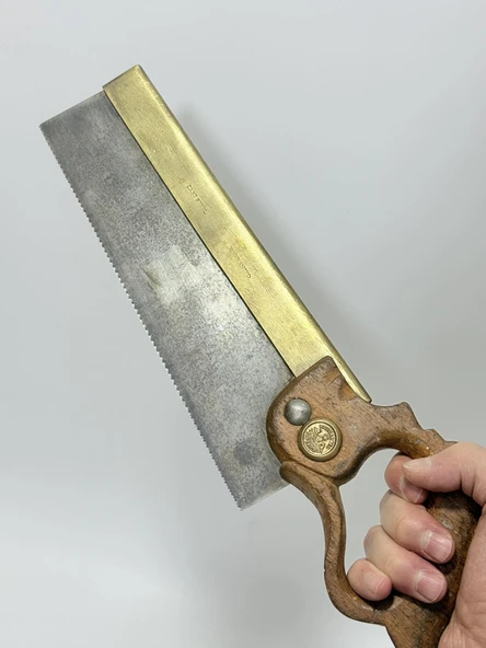 Antika İngiliz Ahşap Testere 37,5cm 001 - Resim 5
