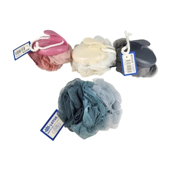 3B Trend Lotus Tutmalı Banyo Lifi Bath Sponge Yumuşak Dokulu XXL Yoğun Köpük Spa Etkisi 1 Adet ürün görseli 1