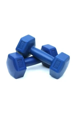 1Kg Plasti̇k Köşeli̇ Dambil 2 Parça Herhangi̇ Bi̇r Renk Gönderi̇li̇r (5047) ürün görseli 1