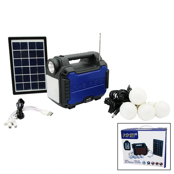 3In1 - Solar 2İn1 Sabi̇t El Feneri̇ - Radyo - Mp3 Bluetooth - Usb/ Tf Port - 4 Parça Ampul Kablolu - (5047) ürün görseli 1