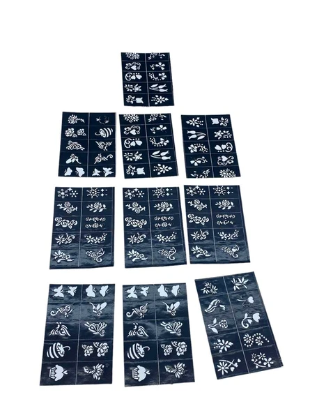 Çi̇çekli̇ 10X14Cm Tüp Kina Desen Çikartma Şablonu 12 Parça (5047) ürün görseli 1