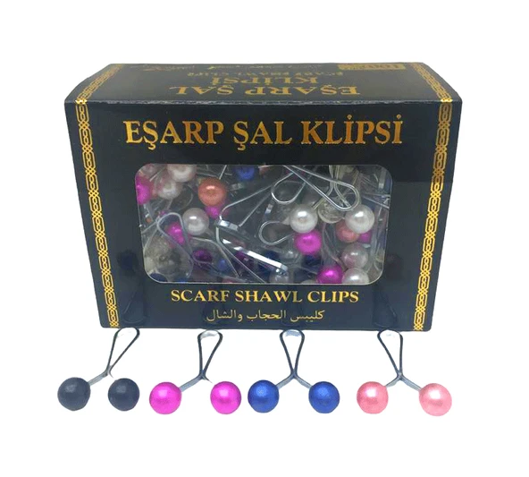 Renkli̇ 100 Parça Eşarp Başörtü - Şal Kli̇psi̇ (5047) ürün görseli 1