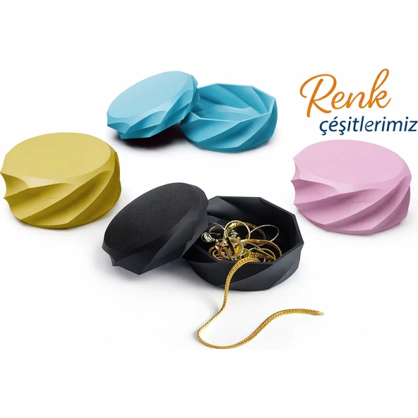 Takı Kutusu Organizer 7,5x7,5 cm | Kapaklı Mücevher Kutusu |Taşınabilir Seyahat Takı Saklama Kutusu ürün görseli 1
