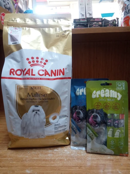 ROYAL CANİN Maltese Adult Yetişkin Köpek Kuru Maması 1.5 KG+2 PAKET ( 8 ADET) KÖPEK ÖDÜL KREMA ürün görseli 1