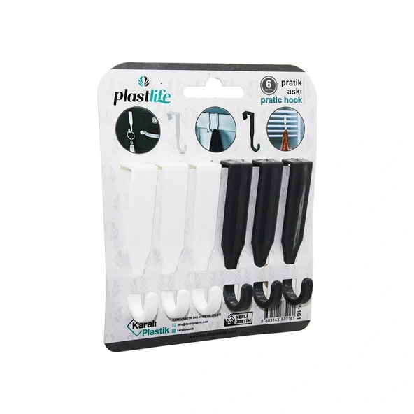 6Pcs - Tek Kollu Çok Amaçli - Tak Çikar Prati̇k Plasti̇k Aski (5047) ürün görseli 1