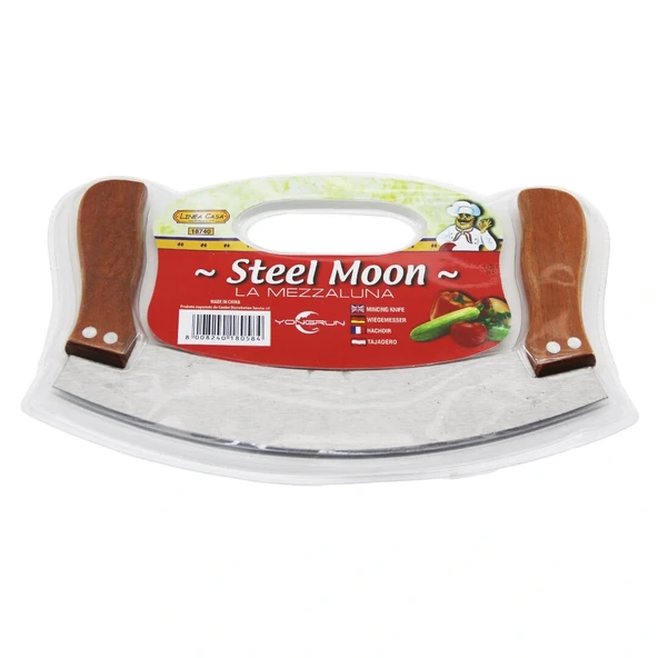 Steel Moon Çi̇ft Ahşap Sapli Zirh - Doğrayici 24 X 14 X 1,5 Cm (5047) ürün görseli 1