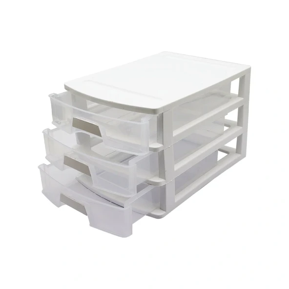 No:3 Çekmece 3 Katli 35X25.4X22.6Cm Si̇yah Veya Beyaz Gönderi̇li̇r (5047) ürün görseli 1