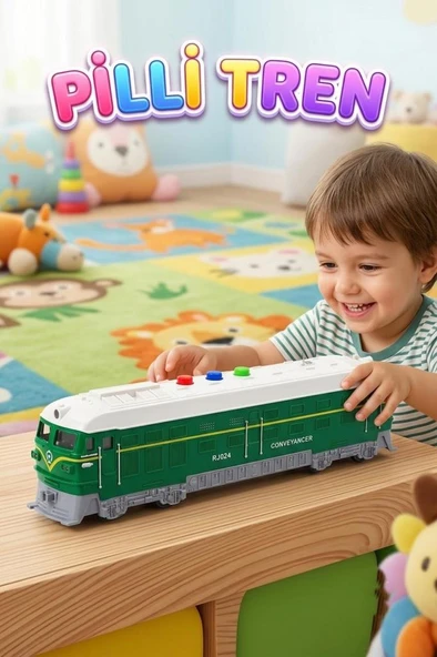 Conveyancer Sesli ve Işıklı Oyuncak Model Tren - 22 CM Pilli Eğitici Oyuncak Tren ürün görseli 1