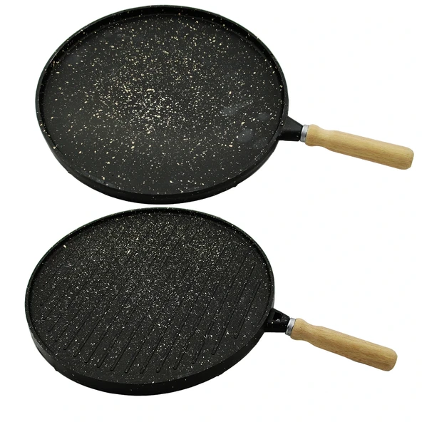 Çi̇ft Tarafli Döküm Grani̇t Bazlama - Gözleme Tavasi 36Cm (5047) ürün görseli 1