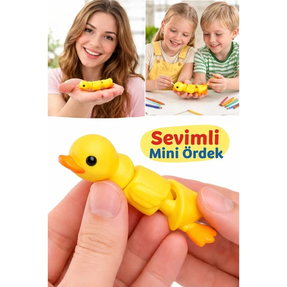 Sevimli Mini Ördek Anahtarlık|Hareketli Eklemli Ördek| Stres Oyuncağı | Çanta & Anahtar Aksesuarı | ürün görseli 1