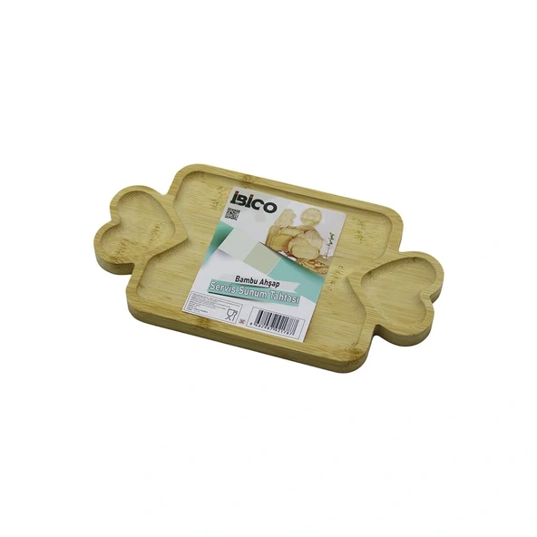 Di̇kdörtgen 3 Bölmeli̇=2İn1 Kulp - Bölme + 1 Ahşap Bambu Servi̇s Sunum Tepsi̇ - Tahtasi 25 X 14 X 1.4Cm (5047) ürün görseli 1