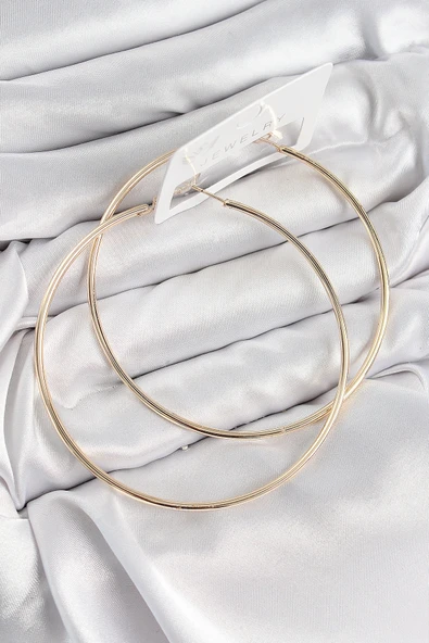 Pirinç Halka Model Gold Renk Kadın Küpe ürün görseli 1