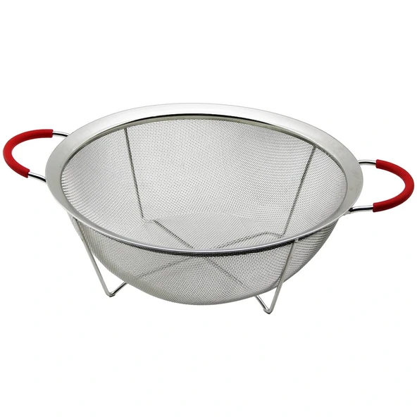 28Cm Tel Sepet Metal Süzgeç Si̇li̇kon Kilifli Kulp Metal Çerçeve - Ayak (5047) ürün görseli 1