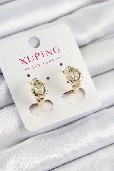 Xuping Zirkon Taşlı Model Gold Renk Kadın Küpe ürün görseli 1