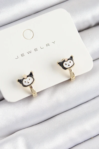 Pirinç Kuromi Model Gold Renk Çocuk Küpe ürün görseli 1