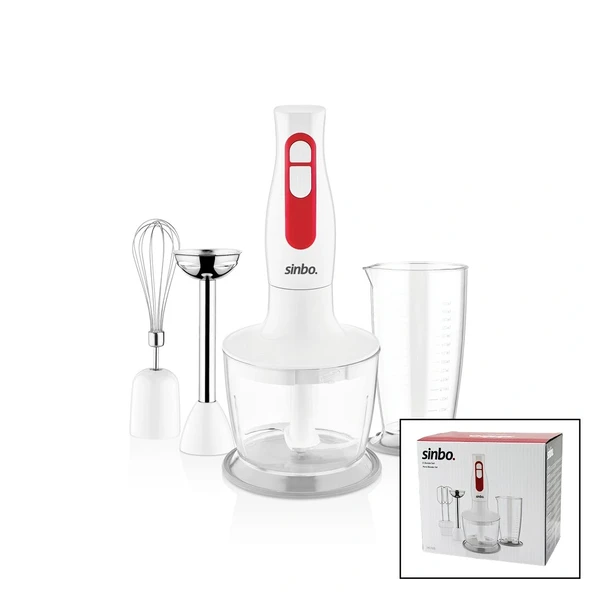 Turbo El Blender Seti̇ Doğrayici- Mi̇kser- Blender 2 Kademe Hiz 600Ml Hazne - 700Ml Ölçü Kabi Shb-3100S (5047) ürün görseli 1