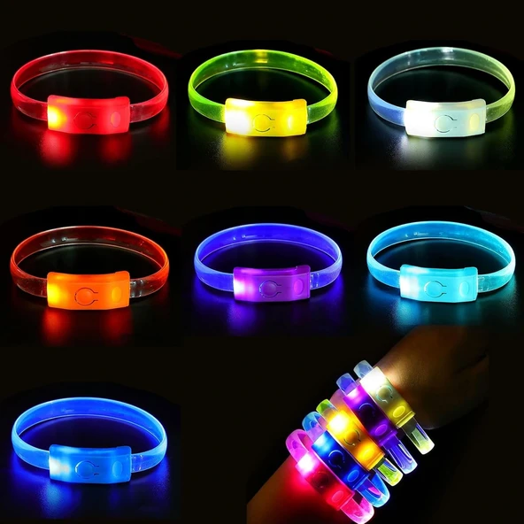 Festival &Amp;Amp;Amp; Parti Led Bileklik Baskı Yapılabilir 3 Farklı Mod Işıklı 1 Adet (5047) ürün görseli 1